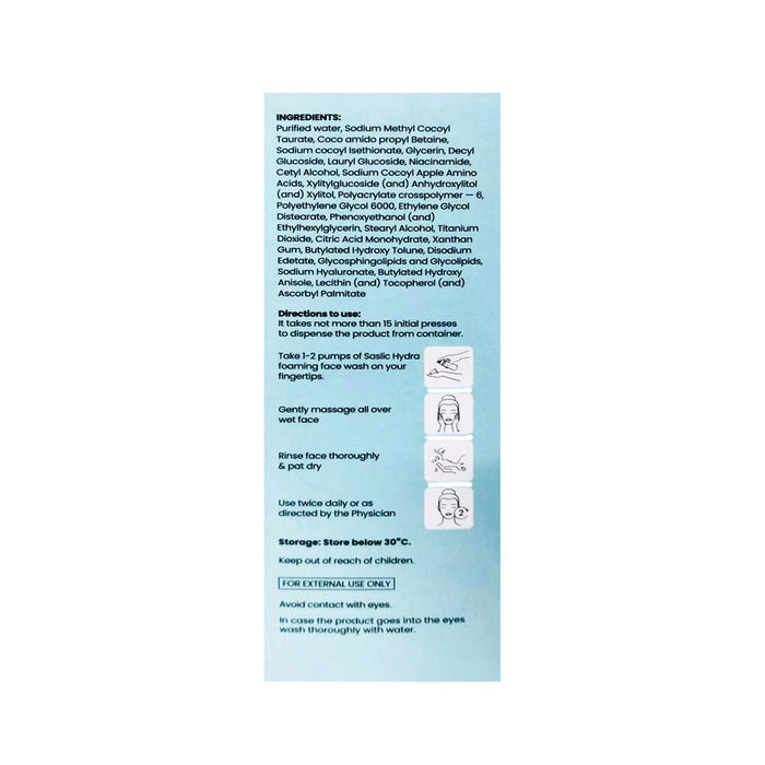 Saslic Hydra Foaming Cream-To-Foam Face Wash