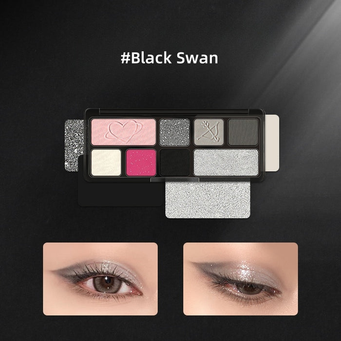 SheDella Black Pink Swan 8-Color Eyeshadow Palette T4441