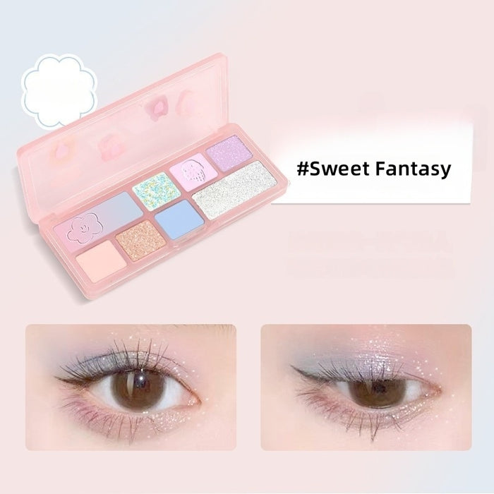 SheDella Black Pink Swan 8-Color Eyeshadow Palette T4441