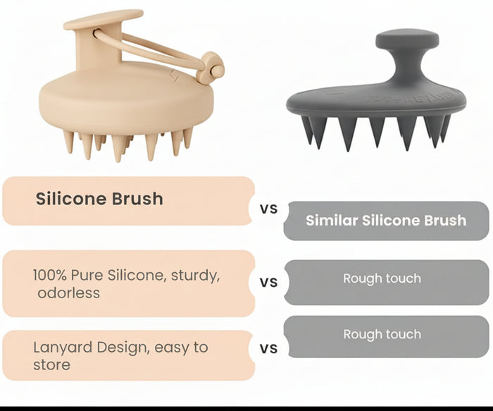 Silicone Scalp Massager Shampoo Brush – Scalp Brush for Hair Growth, Dandruff Removal & Deep Cleansing, Wet & Dry Use