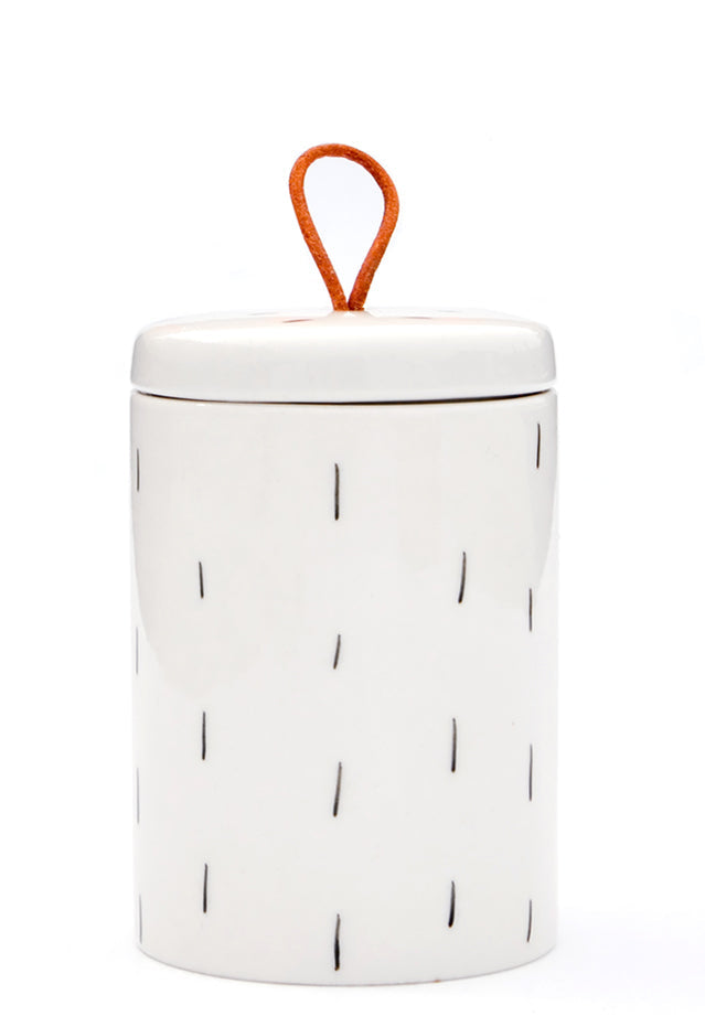 Sketchwork Ceramic Jar in Dashes - LEIF