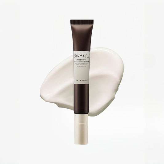 SKIN1004 Probio-Cica Eye Cream 20ml in a sleek tube with creamy texture on a white background.