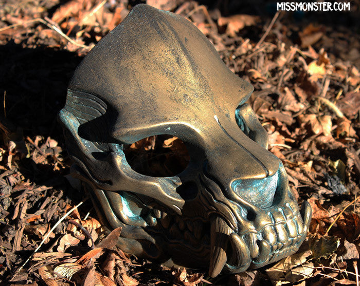 SKULL MASK- OLD BRONZE