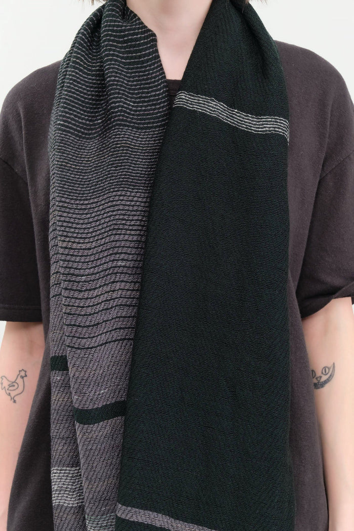 Tamaki Niime Accessories Scarves Small Roots Shawl in Evergreen Evergreen / One Size