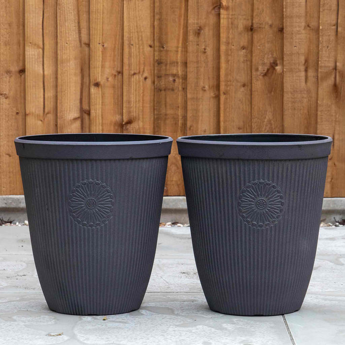 Somerville Tall Planter 33cm in Chocolate Slate
