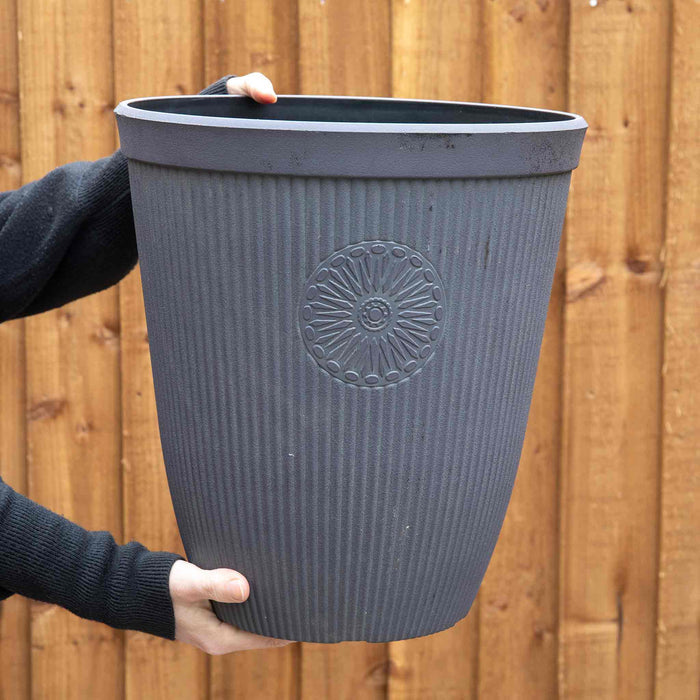 Somerville Tall Planter 33cm in Chocolate Slate