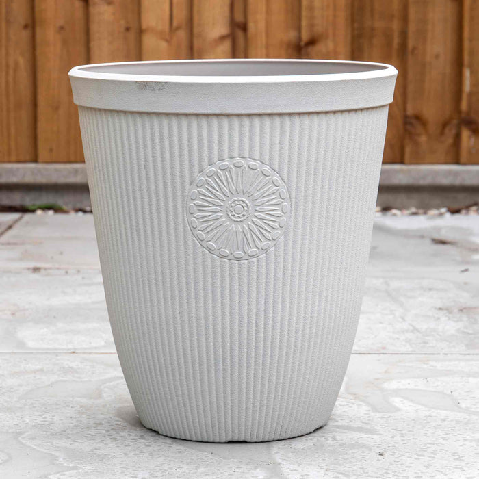 Somerville Tall Planters 33cm in Pebble White