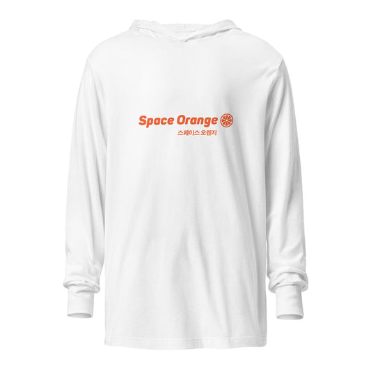 Space Orange K Hooded long-sleeve tee