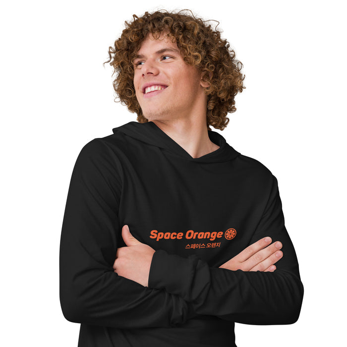 Space Orange K Hooded long-sleeve tee