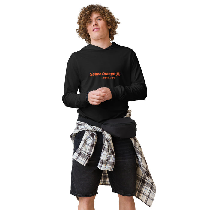 Space Orange K Hooded long-sleeve tee