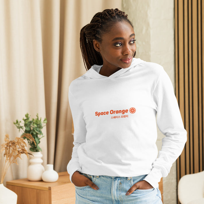 Space Orange K Hooded long-sleeve tee