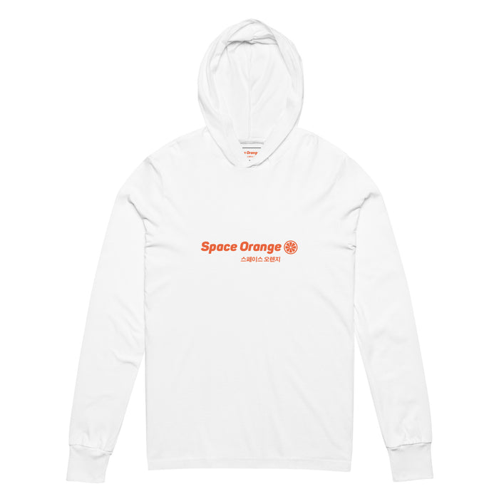 Space Orange K Hooded long-sleeve tee