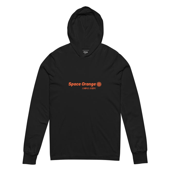 Space Orange K Hooded long-sleeve tee