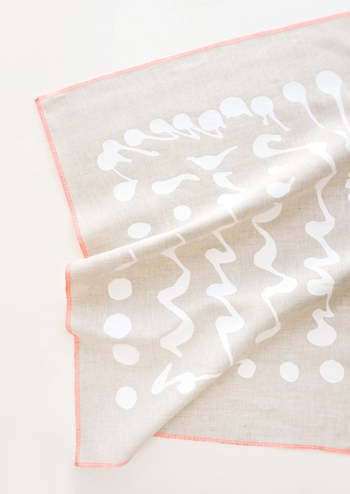 Splatter Squiggle Tea Towel in Natural Linen - LEIF