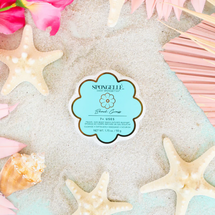 Spongelle Daisy Spongette Bath & Body in Beach Glass at Wrapsody