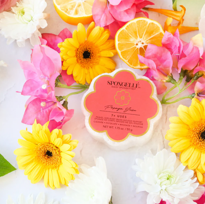 Spongelle Daisy Spongette Bath & Body in Papaya Yuzu at Wrapsody