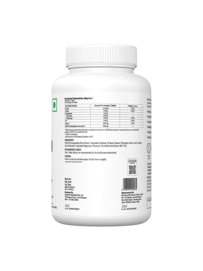 Steadfast Nutrition Ashwagandha KSM-66 Tablets (60 Tablets)