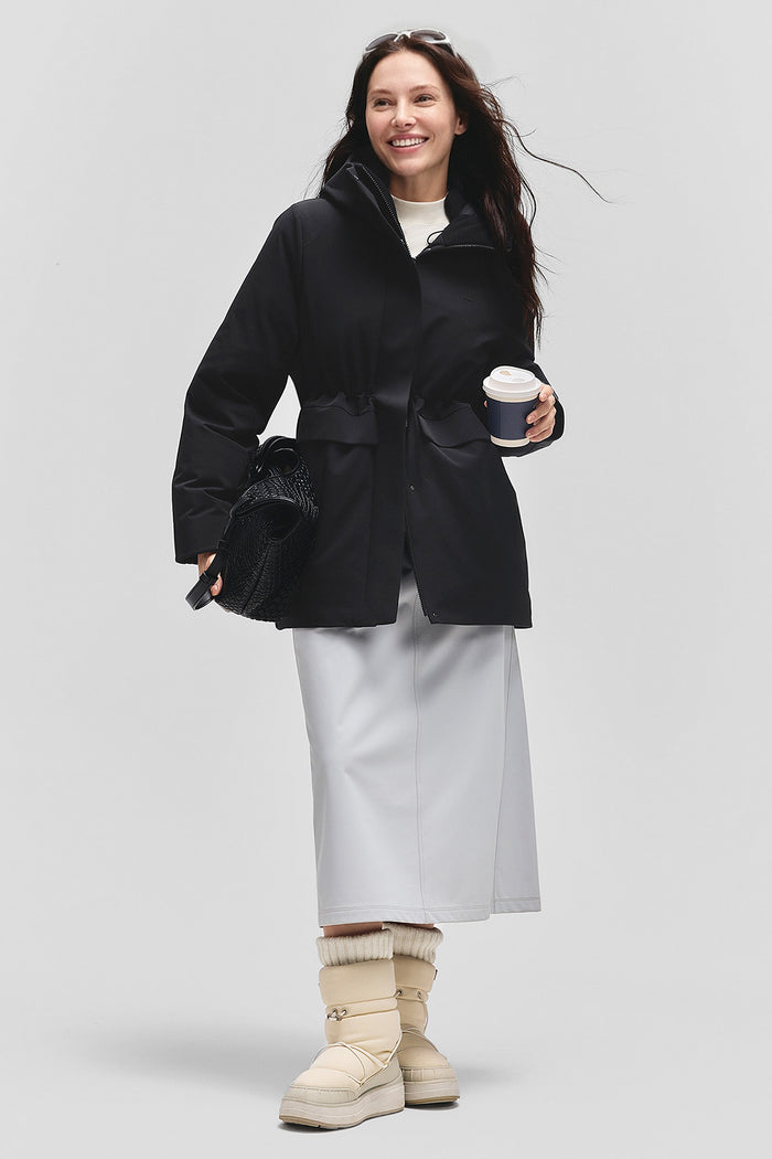StormCurve – Women’s Windproof Waist-Cinched Down Coat (Mid-Length, Extreme Warmth)