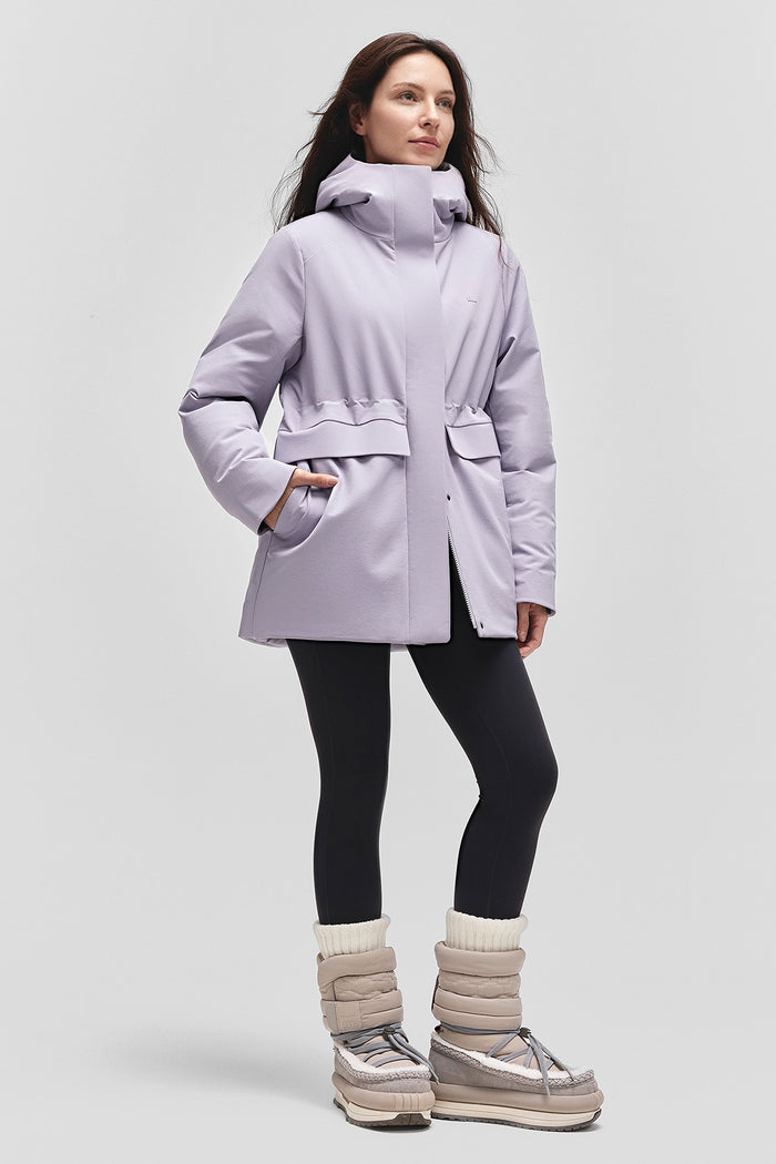 StormCurve – Women’s Windproof Waist-Cinched Down Coat (Mid-Length, Extreme Warmth)