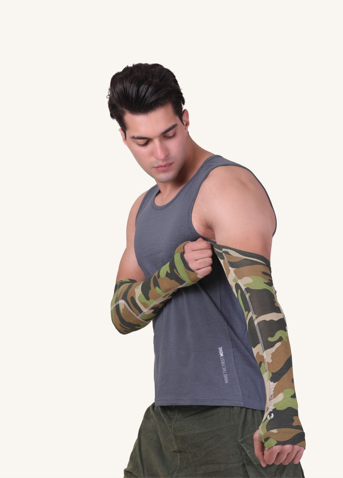 Summers Essential Combo - Crew Neck T-shirt, Arm Sleeves & Bandana Mask