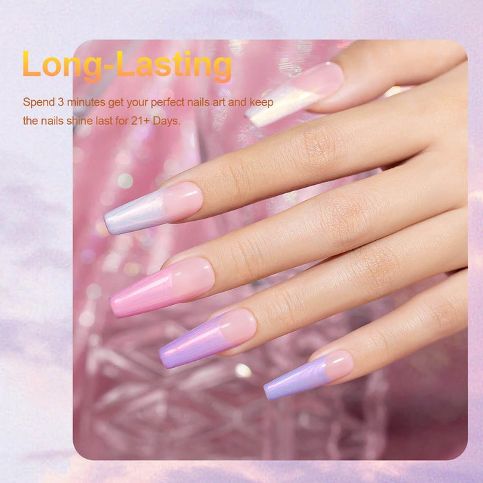 RARJSM ® Sunset Series Thread pearl gel nail polish 6 Colors Set