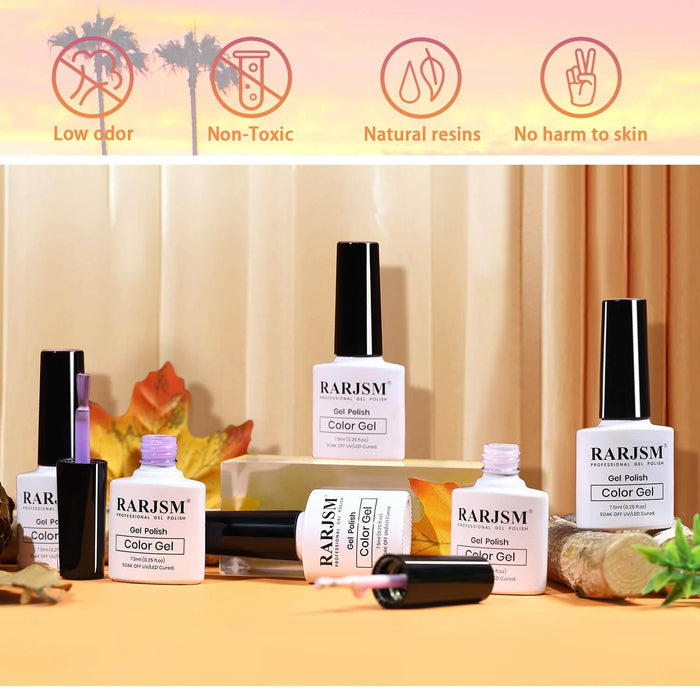 RARJSM ® Sunset Series Thread pearl gel nail polish 6 Colors Set