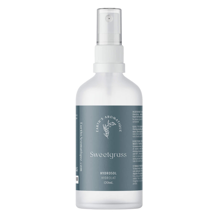 Bottle of Earth's Aromatique Sweetgrass Hydrosol 120mL