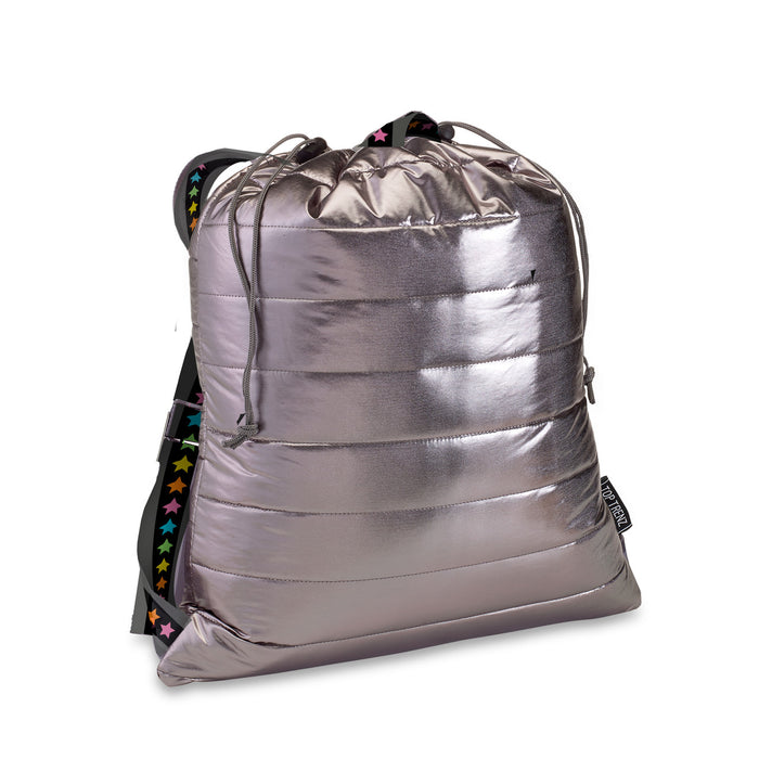 swim bag sling cinch puffer - gunmetal/multi