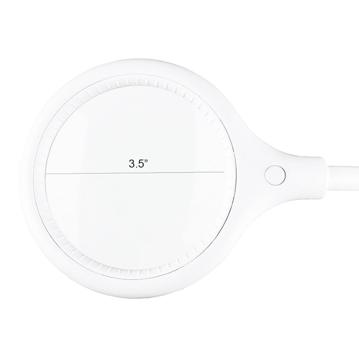 Tabletop Magnifying Led Light With Clamp White Color