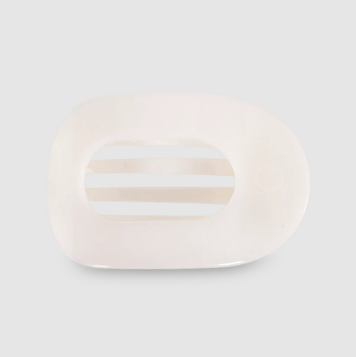 Teleties Flat Clip Round Large - Coconut White Hair Accessories in at Wrapsody
