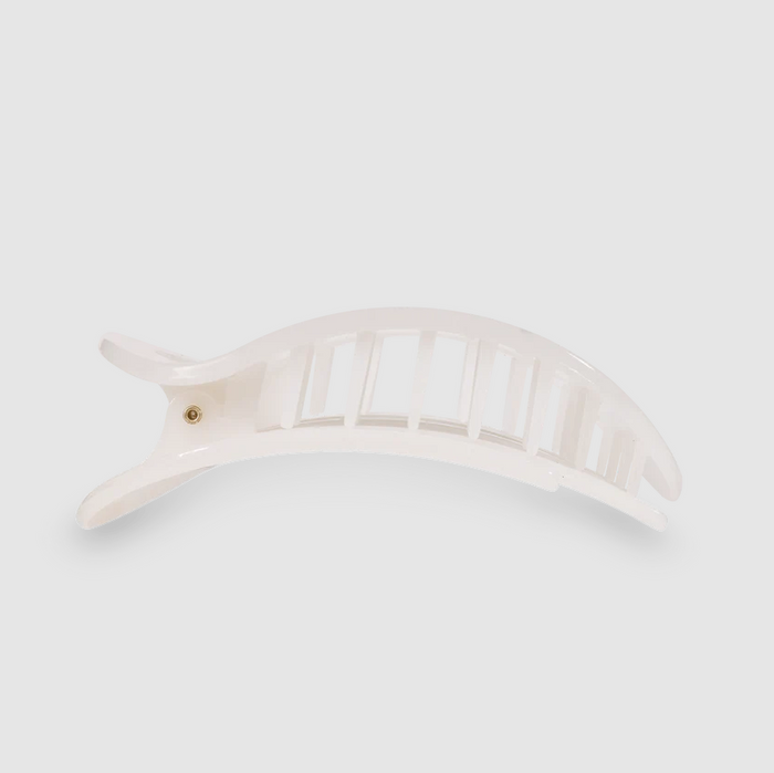 Teleties Flat Clip Round Large - Coconut White Hair Accessories in at Wrapsody