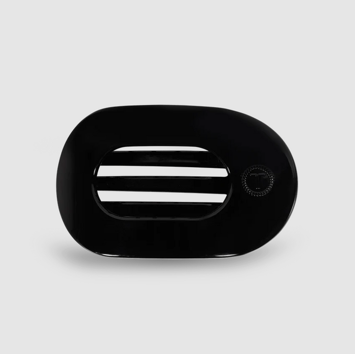 Teleties Flat Clip Round Small - Black Hair Accessories in at Wrapsody