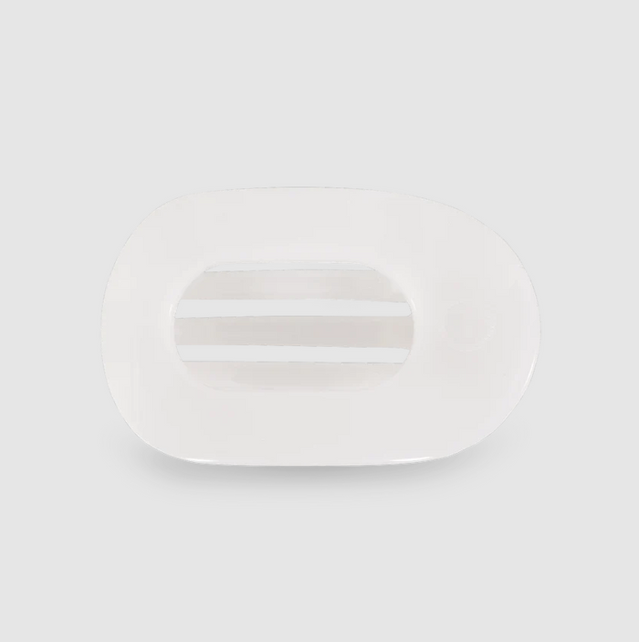 Teleties Flat Clip Round Small - Coconut White Hair Accessories in at Wrapsody