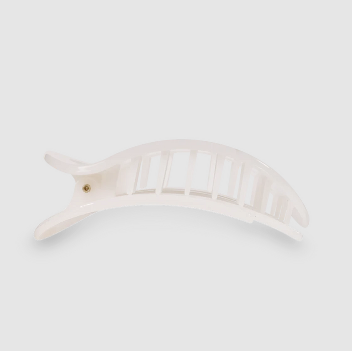 Teleties Flat Clip Round Small - Coconut White Hair Accessories in at Wrapsody