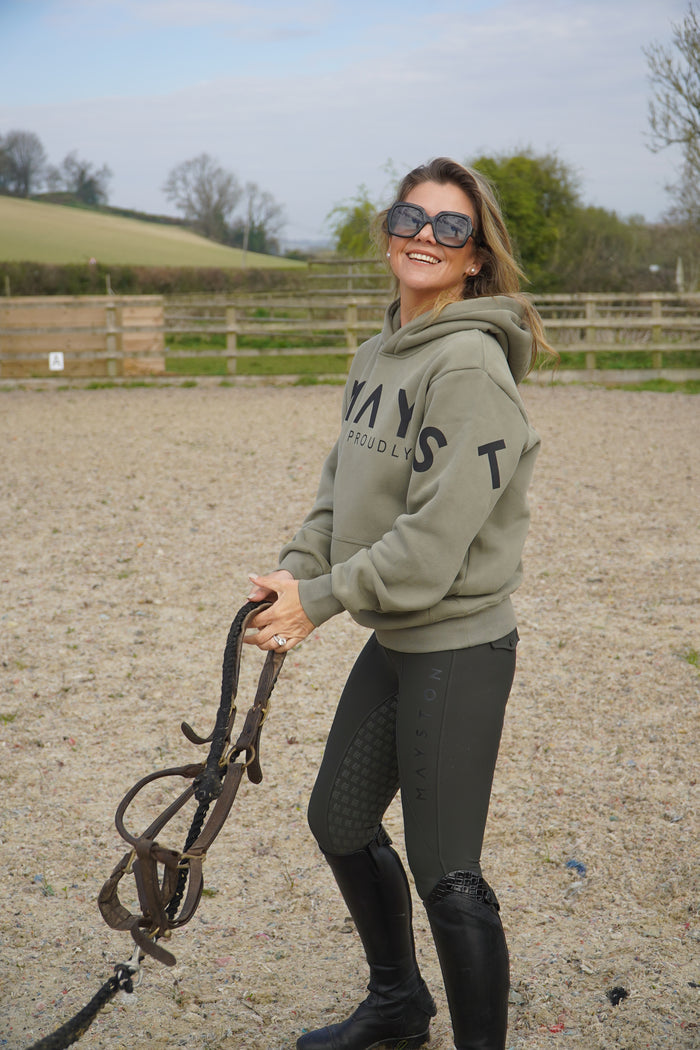 High quality luxurious 100% cotton. wrap around bold logo. soft, cozy and  warm. Hoodie, jumper sweatshirt. everyday wear. casual and smart green hoodie