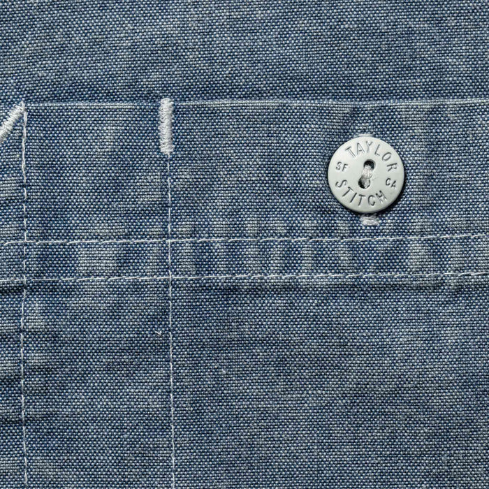 The Short Sleeve Popover in Blue Chambray