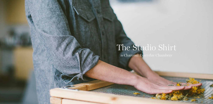 The Studio Shirt in Charcoal Everyday Chambray