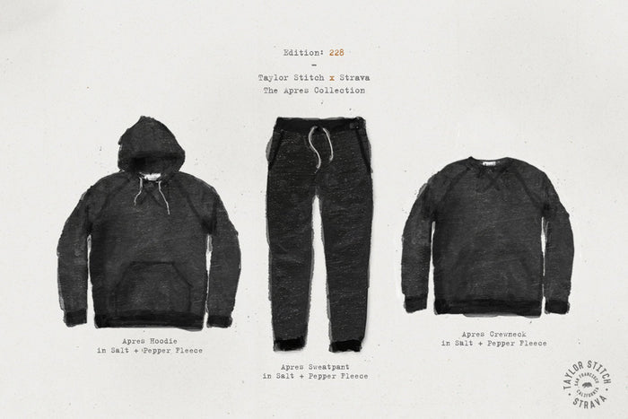 The Women's Apres Crewneck in Salt and Pepper Fleece
