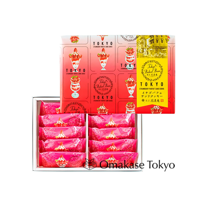 Tokyo BAKED BASE Strawberry Parfait Sandwich Cookies 10 pieces