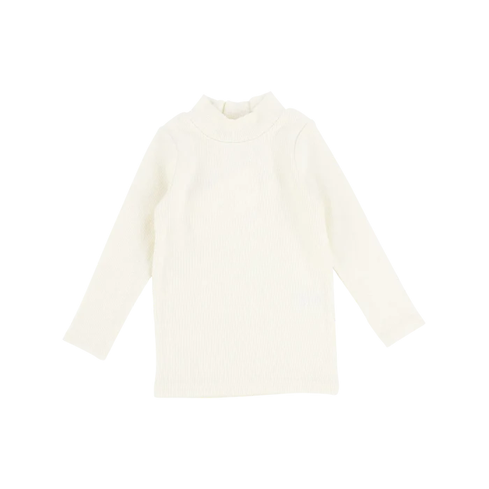 top l/s mockneck ribbed - ivory