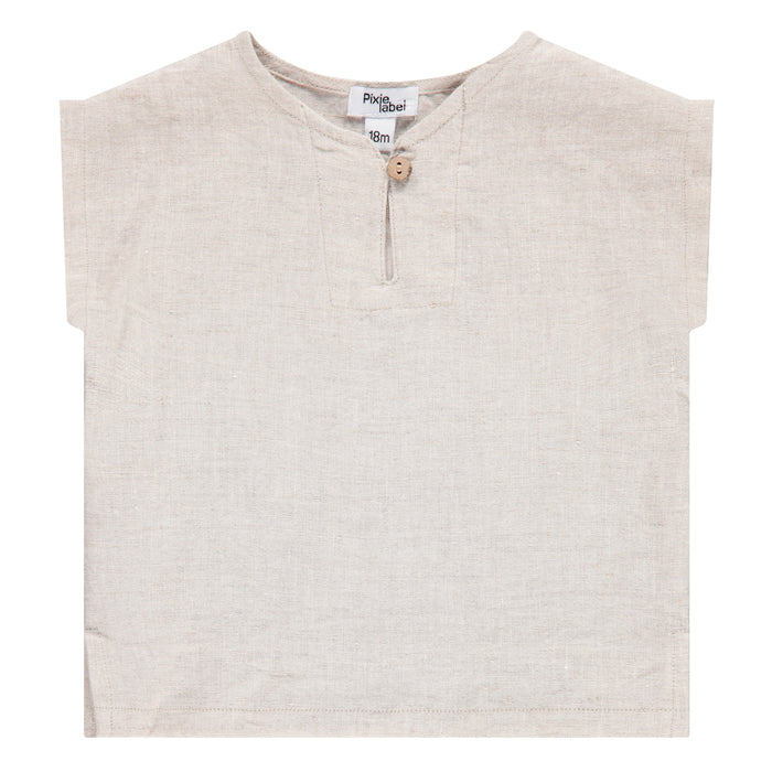 top s/s linen - stone