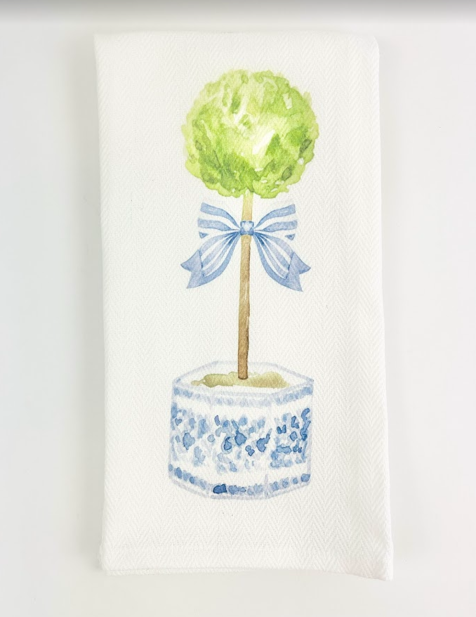 Topiary Single Herringbone Towel Kitchen Towels in  at Wrapsody