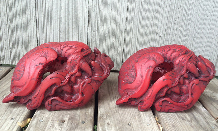 TRANSLUCENT RED, GLOW IN THE DARK PANTHER MASK