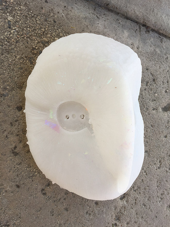TRANSLUSCENT GLOW IN THE DARK DISCO SPARKLE OWL MASK BLANK