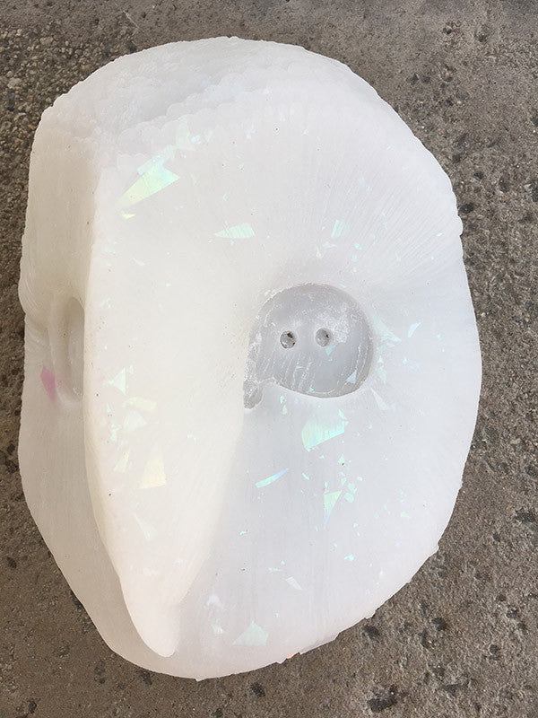TRANSLUSCENT GLOW IN THE DARK DISCO SPARKLE OWL MASK BLANK