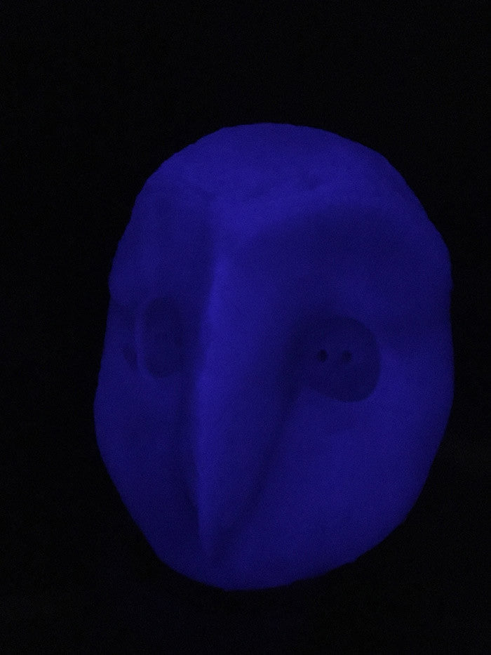 TRANSLUSCENT GLOW IN THE DARK DISCO SPARKLE OWL MASK BLANK