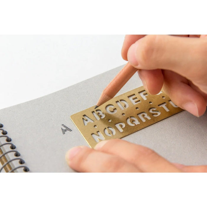 Traveler's Company Brass Stencil - Alphabet