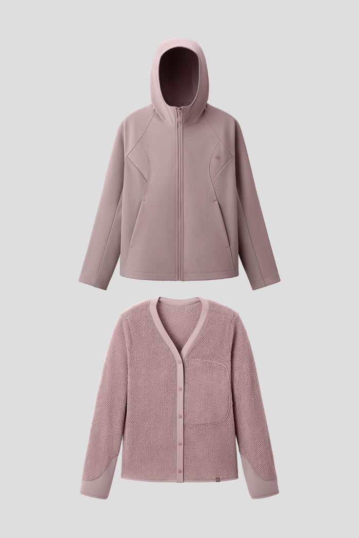 beneunder tritherm – women’s 3-in-1 hybrid insulated softshell jacket (extra warm) #color_taupe