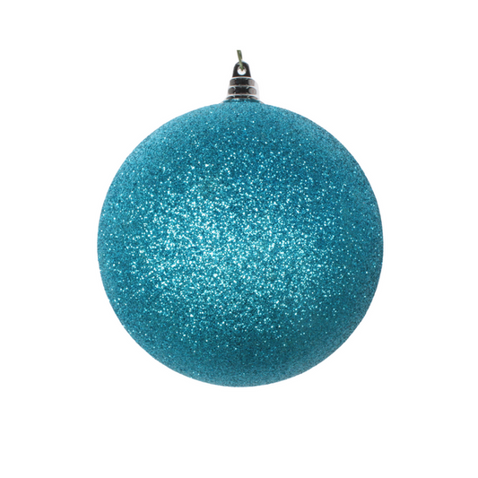 Turquoise Glitter Ball Ornament, 6"