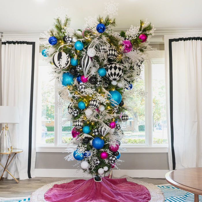 Turquoise Glitter Ball Ornament, 6"